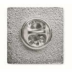 Op maat gemaakte vierkante ijzeren pin om te personaliseren kleur zilver derde weergave
