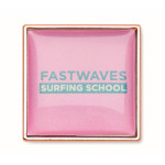 Op maat gemaakte vierkante ijzeren pin om te personaliseren kleur rose gold