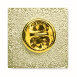 Op maat gemaakte vierkante ijzeren pin om te personaliseren kleur goud derde weergave