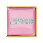 Op maat gemaakte vierkante ijzeren pin om te personaliseren kleur goud