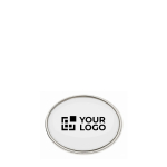 Op maat gemaakte ovale metalen pin om in kleur te personaliseren kleur zilver weergave met bedrukking