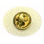 Op maat gemaakte ovale metalen pin om in kleur te personaliseren kleur goud derde weergave
