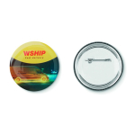 Op maat gemaakte ronde badges in verschillende maten kleur wit