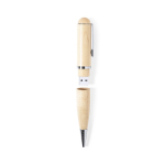 Ecologische USB-pen van hout, draaibaar en met blauwe inkt kleur hout vierde weergave