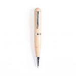 Ecologische USB-pen van hout, draaibaar en met blauwe inkt kleur hout