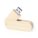 Houten USB-stick in draaibaar formaat met beschermhoes kleur hout derde weergave