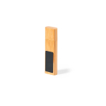 Bamboe USB-stick met magnetische sluiting en verlicht drukgebied kleur lichtbruin tweede weergave
