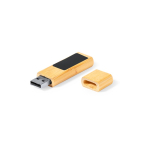 Bamboe USB-stick met magnetische sluiting en verlicht drukgebied kleur lichtbruin derde weergave