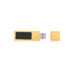 Bamboe USB-stick met magnetische sluiting en verlicht drukgebied kleur lichtbruin vierde weergave