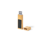 Bamboe USB-stick met magnetische sluiting en verlicht drukgebied kleur lichtbruin vijfde weergave