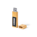 Bamboe USB-stick met magnetische sluiting en verlicht drukgebied kleur lichtbruin eerste weergave