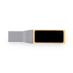 Milieuvriendelijke USB-stick van bamboe met verlicht drukgebied kleur lichtbruin