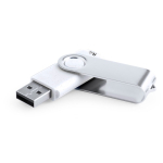 Stevige USB-stick van gerecycled plastic met draaibare metalen clip tweede weergave
