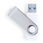 USB met metalen draaiclip en witte behuizing derde weergave