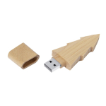 Houten USB met grenen look en afsluitdop derde weergave
