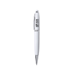 Metalen USB-pen met draaimechanisme en blauwe inkt met jouw bedrukking