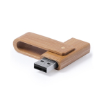 USB van bamboehout met beschermend draaimechanisme kleur bruin eerste weergave