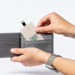 Ultradunne USB-kaart van tarwestro, inklapbaar kleur lichtgrijs gemarmerd