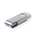 USB van tarwestro met metalen draaiclip kleur lichtgrijs derde weergave