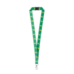 Polyester lanyard met veiligheidsluiting en karabijnhaak kleur wit