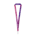 Polyester lanyard met ovale musketonhaak voor sublimatie kleur wit