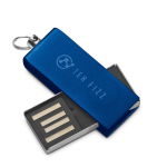 Mini aluminium USB met draaimechanisme kleur koningsblauw afbeelding met logo 4