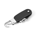 USB van PU met metalen karabijnhaakclip kleur zwart vierde weergave
