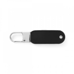 USB van PU met metalen karabijnhaakclip kleur zwart