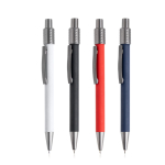 Aluminium balpen met rubberen afwerking, spinner en blauwe inkt