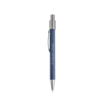 Aluminium balpen met rubberen afwerking, spinner en blauwe inkt