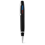 USB 2.0 pen van metaal met clip en zwarte inkt kleur zwart