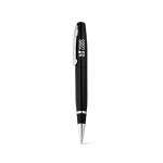 USB 2.0 pen van metaal met clip en zwarte inkt kleur zwart met afdrukgebied