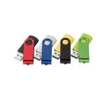 USB met rubberen afwerking en gekleurde metalen clip kleur zwart