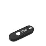 USB met rubberen afwerking en afgeronde randen kleur zwart met afdrukgebied