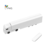 USB in speelse vrachtwagenvorm kleur wit in doosje