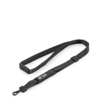 Polyester USB-lanyard met grip aan één uiteinde kleur zwart met afdrukgebied