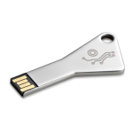 Aluminium USB in driehoekige sleutelvorm kleur zilver