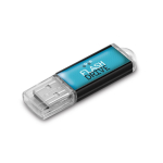 USB met aluminium behuizing en transparante dop kleur zwart