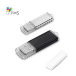 USB met aluminium behuizing en transparante dop kleur zwart in doosje