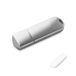 USB met aluminium behuizing, chroomkleur kleur zilver in doosje