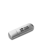 USB met aluminium behuizing, chroomkleur kleur zilver met afdrukgebied
