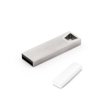 Mini aluminium USB in satijnchroom kleur glanzend zilver in doosje