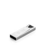 Mini aluminium USB in satijnchroom kleur glanzend zilver met afdrukgebied