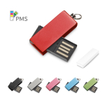 Aluminium USB met gekleurde draaiclip kleur rood in doosje