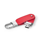USB van PU-leer met haakvormige karabijn kleur rood