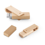 Uitschuifbare en draaibare USB van esdoornhout kleur hout in doosje