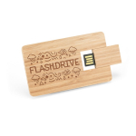 Personaliseerbare USB-kaart van bamboehout kleur naturel