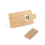 Personaliseerbare USB-kaart van bamboehout kleur naturel in doosje