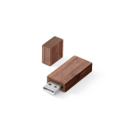 USB van walnoothout met afsluitdop kleur donker hout