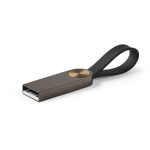 Metalen USB met siliconen grip kleur taupe grijs